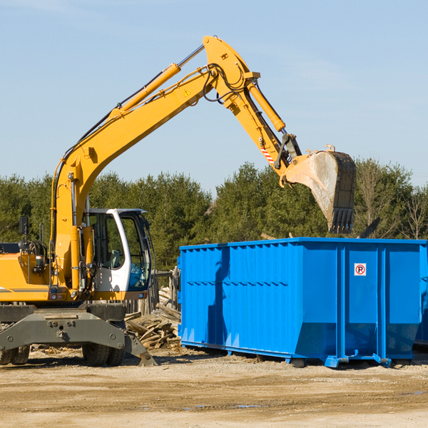 what size residential dumpster rentals are available in Bluetown TX